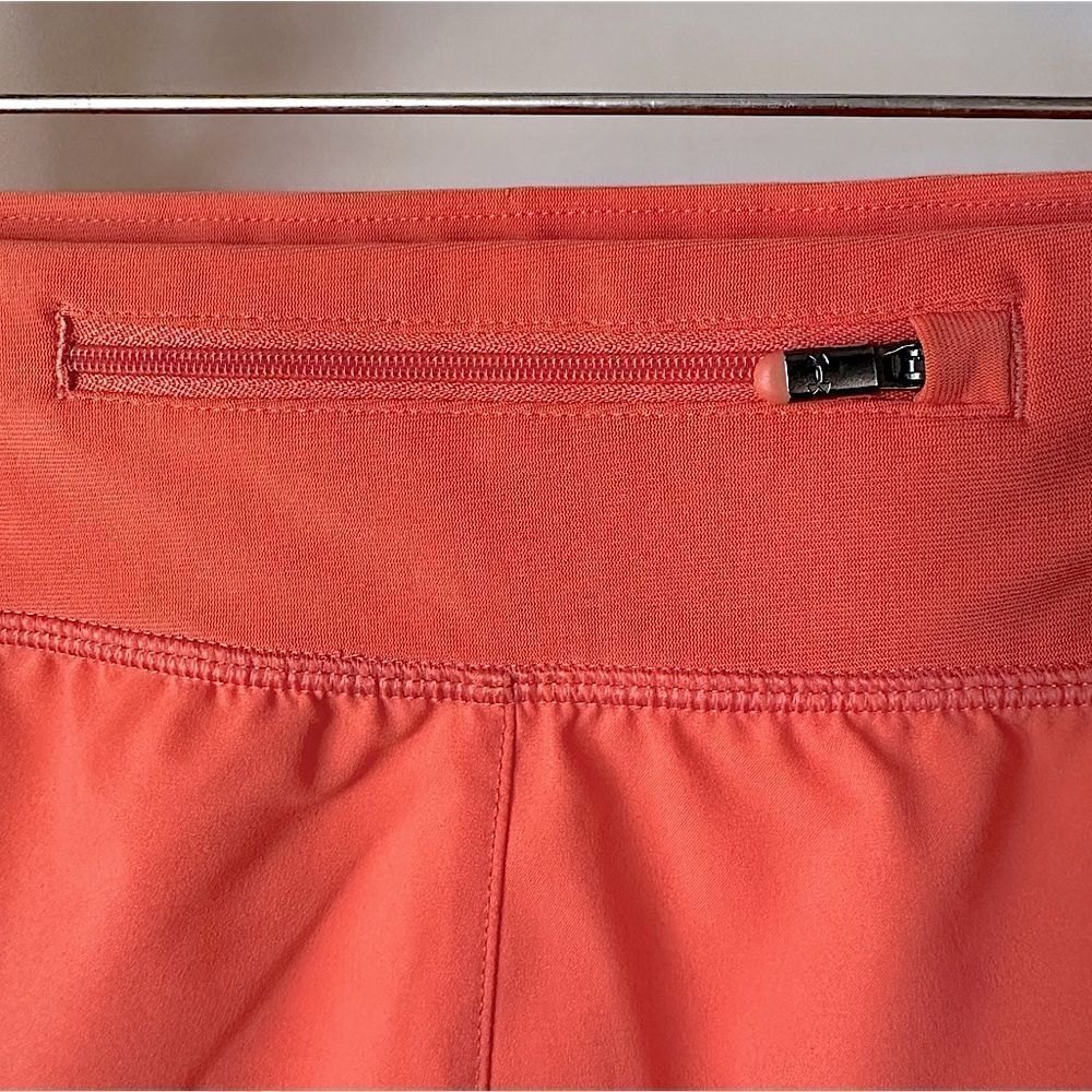 Under Armour Fitted Logo Coral Orange Shorts - Picture 6 of 9